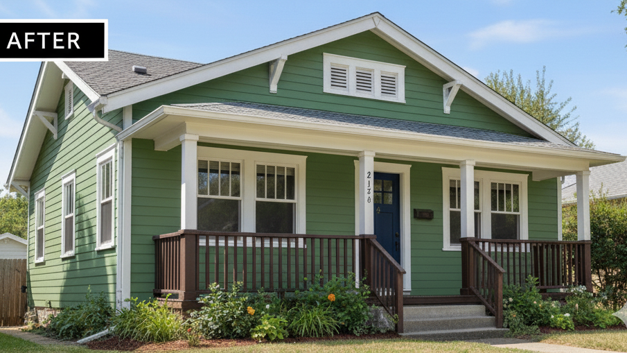 Después: sala renovada con pintura uniforme