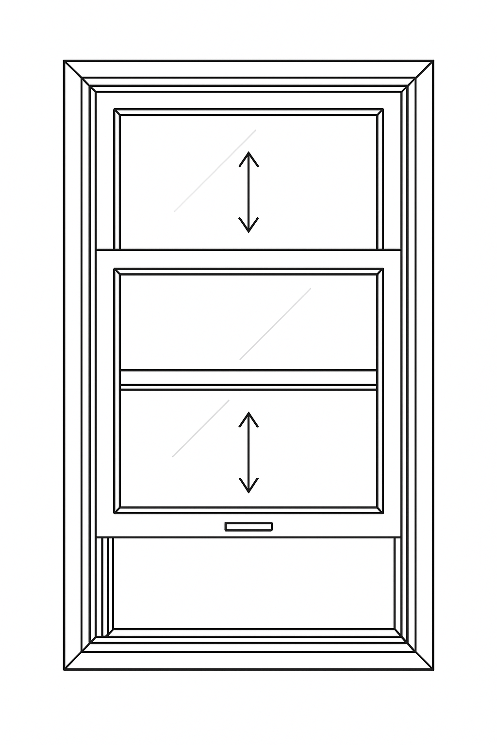 Ventana de doble hoja colgante